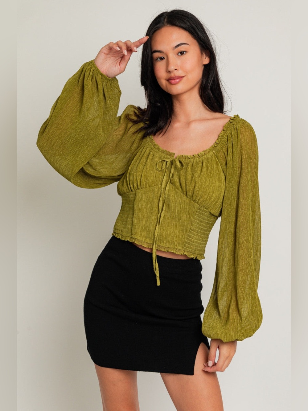 Le Lis Edinburgh Blouse in Moss Green size XS NWT